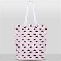 Pink Eyes Full Print Rope Handle Tote (small) by snowwhitegirl