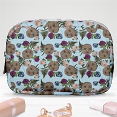 Cracked Doll Pattern Blue Make Up Pouch (small) by snowwhitegirl