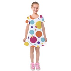 Background Polka Dot Kids  Short Sleeve Velvet Dress by HermanTelo
