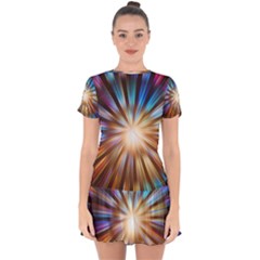 Background Spiral Abstract Drop Hem Mini Chiffon Dress by HermanTelo