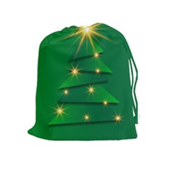 Christmas Tree Green Drawstring Pouch (xl) by HermanTelo