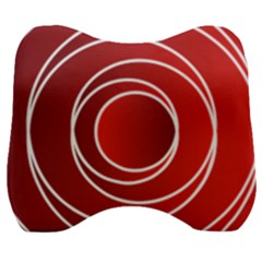 Circles Red Velour Head Support Cushion by HermanTelo