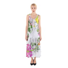 Flowers Floral Sleeveless Maxi Dress by HermanTelo