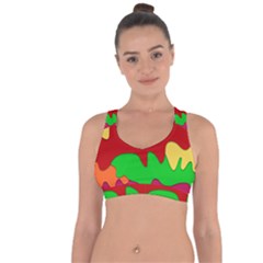 Liquid Forms Water Background Cross String Back Sports Bra by HermanTelo
