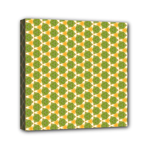 Pattern Halloween Pumpkin Color Green Mini Canvas 6  X 6  (stretched) by HermanTelo