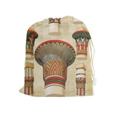 Egyptian Architecture Column Drawstring Pouch (xl) by Sapixe