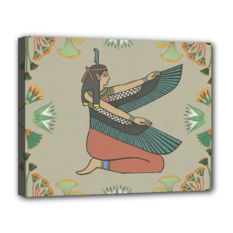 Egyptian Woman Wings Design Canvas 14  X 11  (stretched) by Sapixe