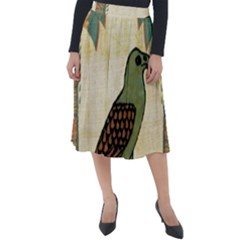 Egyptian Paper Papyrus Bird Classic Velour Midi Skirt  by Sapixe