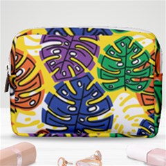 Pattern Leaves Grey Make Up Pouch (medium) by HermanTelo