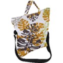 Pattern Leaves Fold Over Handle Tote Bag View1