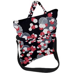Plum Snow Ring Fold Over Handle Tote Bag by HermanTelo