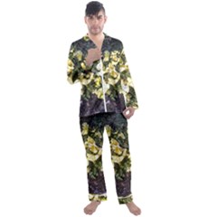 April Pansies Men s Satin Pajamas Long Pants Set by Riverwoman