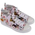 Corgis Corgi Pattern Women s Mid-Top Canvas Sneakers View3