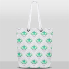 Plant Pattern Green Leaf Flora Full Print Rope Handle Tote (small) by Sapixe