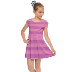 Pink Stripes Striped Design Pattern Kids  Cap Sleeve Dress by Sapixe