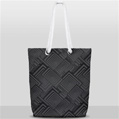Diagonal Square Black Background Full Print Rope Handle Tote (small) by Sapixe
