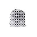 Square Diagonal Pattern Monochrome Drawstring Pouch (Small) View2