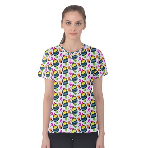 Sweet Dessert Food Cake Pattern Women s Cotton Tee by HermanTelo