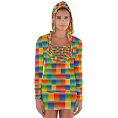 Background Colorful Abstract Long Sleeve Hooded T-shirt by Bajindul