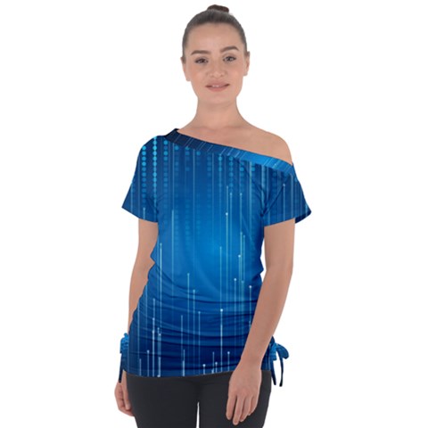 Abstract Rain Space Tie-up Tee by Bajindul