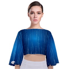 Abstract Rain Space Tie Back Butterfly Sleeve Chiffon Top by Bajindul
