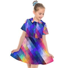Abstract Background Colorful Pattern Kids  Short Sleeve Shirt Dress by Bajindul