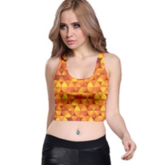 Background Triangle Circle Abstract Racer Back Crop Top by Bajindul