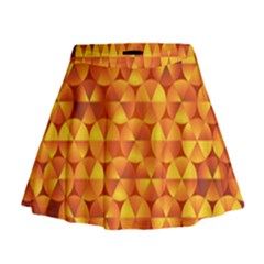 Background Triangle Circle Abstract Mini Flare Skirt by Bajindul