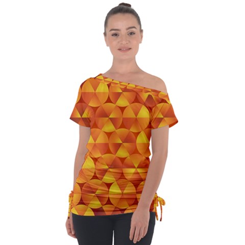 Background Triangle Circle Abstract Tie-up Tee by Bajindul