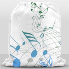 Music Notes Drawstring Bag (large) by Bajindul