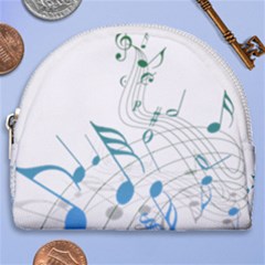 Music Notes Horseshoe Style Canvas Pouch by Bajindul