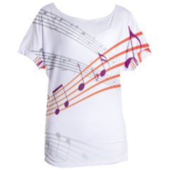 Music Notes Clef Sound Women s Oversized Tee by Bajindul