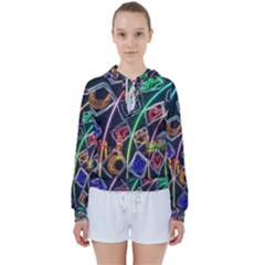 Dragon Lights Women s Tie Up Sweat by Riverwoman