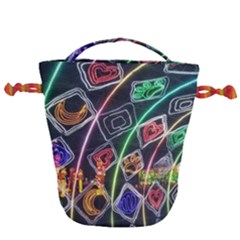 Dragon Lights Drawstring Bucket Bag by Riverwoman