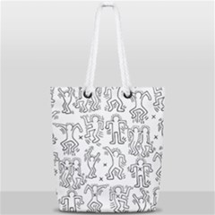 Doodle Pattern Full Print Rope Handle Tote (small) by Valentinaart
