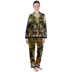 Heronimus Bosch Ship Of Fools Hieronymus Bosch The Garden Of Earthly Delights (closeup) 3 Satin Long Sleeve Pyjamas Set by impacteesstreetwearthree
