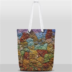 Texture Stone Structure Pattern Full Print Rope Handle Tote (small) by Pakrebo