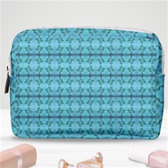 Cute Flowers Vines Pattern Pastel Turquoise Make Up Pouch (medium) by BrightVibesDesign