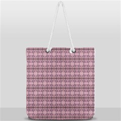 Cute Flowers Vine Pattern Pastel Coral Full Print Rope Handle Tote (large) by BrightVibesDesign