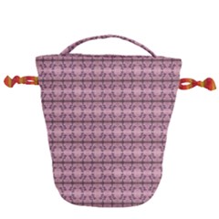Cute Flowers Vine Pattern Pastel Coral Drawstring Bucket Bag by BrightVibesDesign