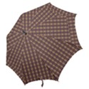 Ornate Oval Pattern Brown Blue Hook Handle Umbrellas (Small) View2