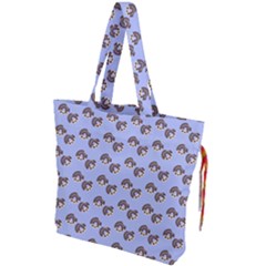 Kawaii Dougnut Blue Pattern Drawstring Tote Bag by snowwhitegirl