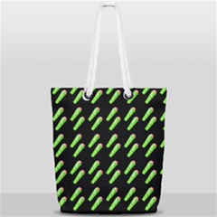 Ice Freeze Black Pattern Full Print Rope Handle Tote (small) by snowwhitegirl