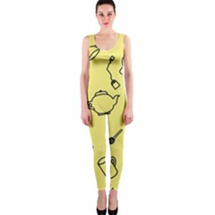Tea Seamless Pattern Teatime One Piece Catsuit by Nexatart