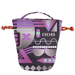 Background Abstract Geometric Drawstring Bucket Bag by Nexatart