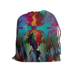 Background Sci Fi Fantasy Colorful Drawstring Pouch (xl) by Nexatart