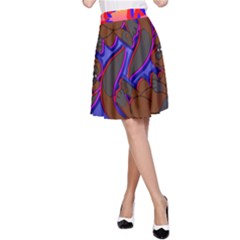 Roy Print A-line Skirt by AuroraMountainFashion