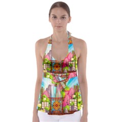Zen Garden Japanese Nature Garden Babydoll Tankini Top by Pakrebo