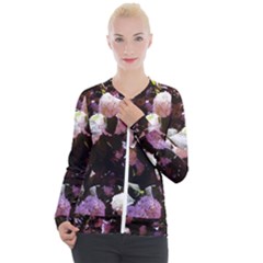 Purple Snowballs Casual Zip Up Jacket by okhismakingart
