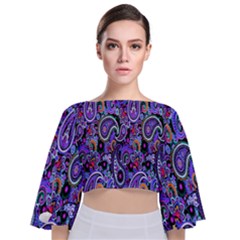 Paisley 2 Tie Back Butterfly Sleeve Chiffon Top by impacteesstreetwearfive